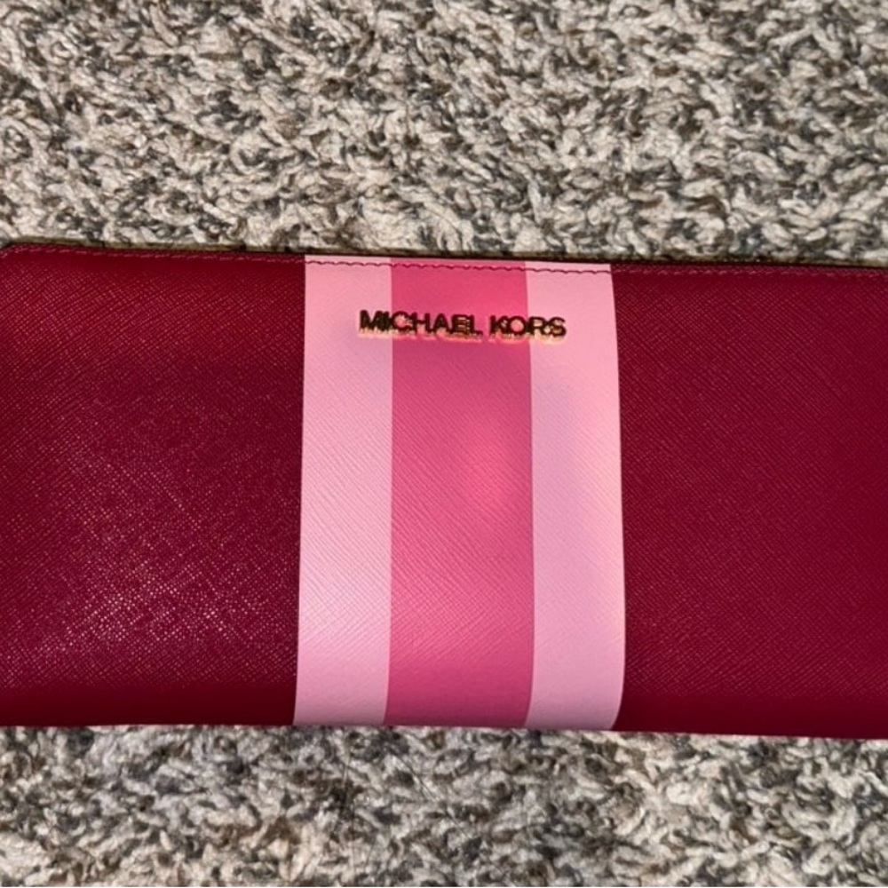 Michael Kors Burgundy and Light Pink Wallet